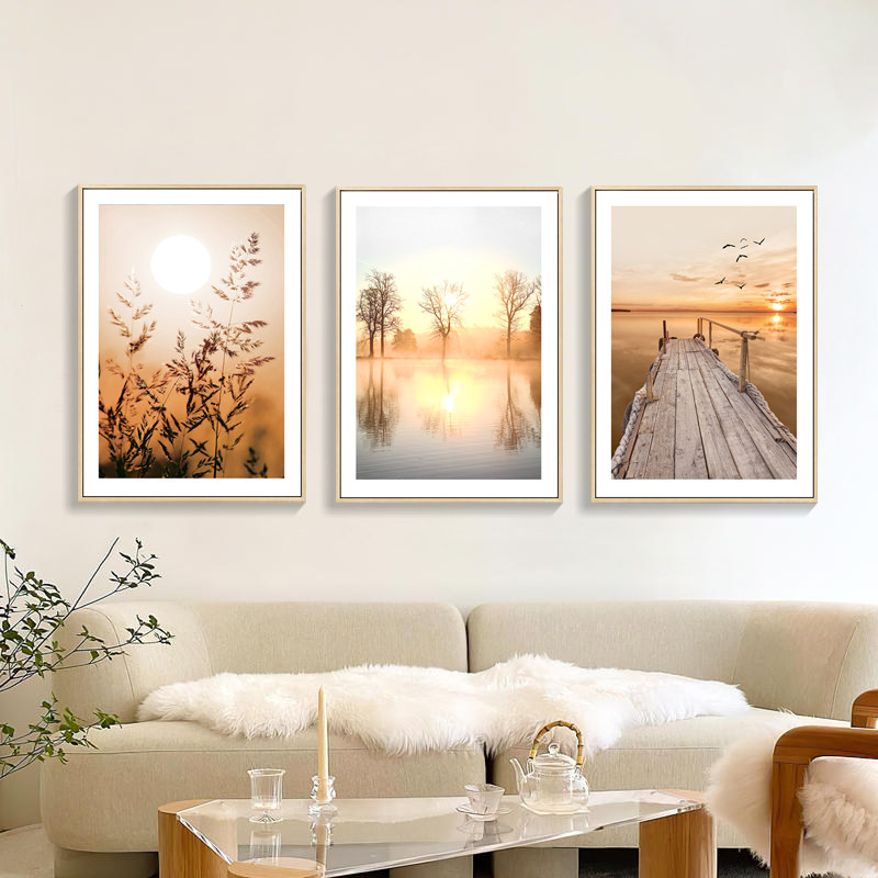 秋天树林装饰画客厅沙发背景墙餐厅卧室现代风景壁画北欧轻奢挂画,淘宝优惠券,粉丝福利购,淘宝优惠卷