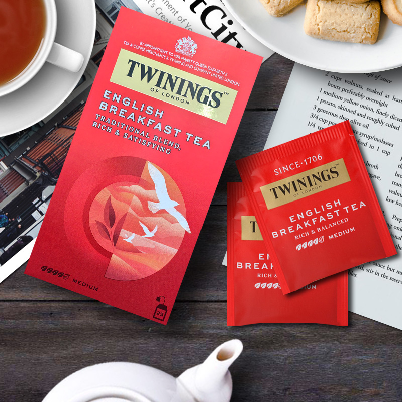 TWININGS川宁英式早餐红茶25片袋泡茶阿萨姆红茶奶茶茶包临期可选