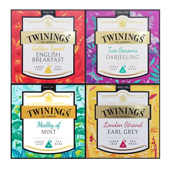 Twinings Chuan Ning 차 대형 잎 플래티넘 더블 시즌 다르질링 홍차 삼각 티백 차