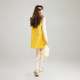 Kelly euro-flavored lemon yellow velvet woolen vest dress