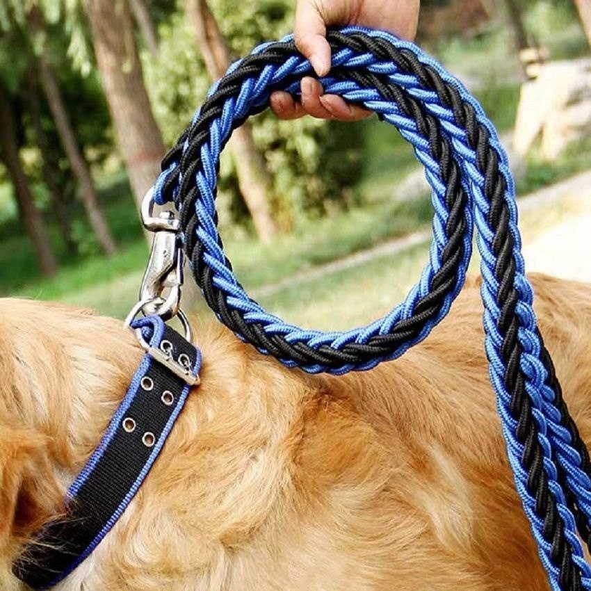 洛品狗狗牵引绳狗链子大中型犬遛狗绳项圈金毛德牧宠物用品牵引带