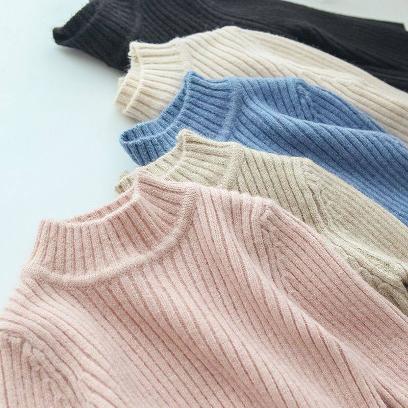 儿童2025秋冬季纯色加厚毛衣中大童男童女童半高领套头针织上衣,淘宝优惠券,粉丝福利购,淘宝优惠卷