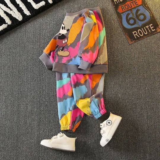 Winterkleidungsset für Kinder, Batik-Kinderkleidung, zweiteiliges Set