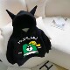 Children's cute winter fleece and thickened hooded sweatshirt