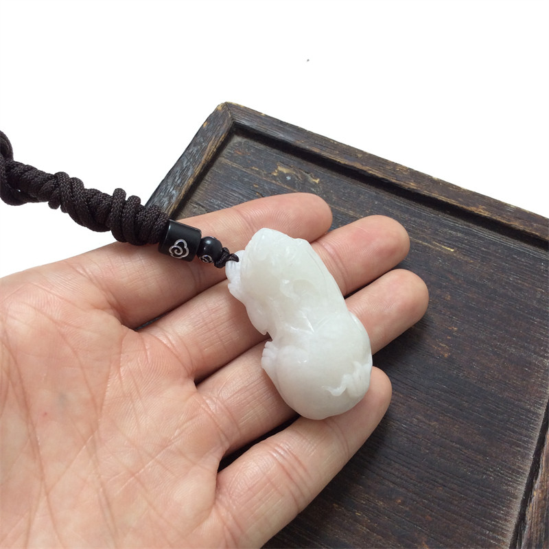 独山玉透水白料立体貔貅挂坠男士招财聚财玉吊坠女士款毛衣链玉佩,淘宝优惠券,粉丝福利购,淘宝优惠卷