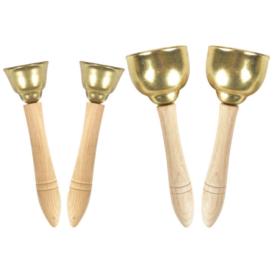 奥尔夫乐器铜碰铃儿童打击手柄大小号组合碰钟带把棒音乐教具早教