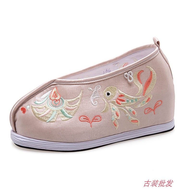 古装女款内增高鞋戏鞋古风COS女鞋古装日常汉服鞋古代布鞋千层底_虎窝淘