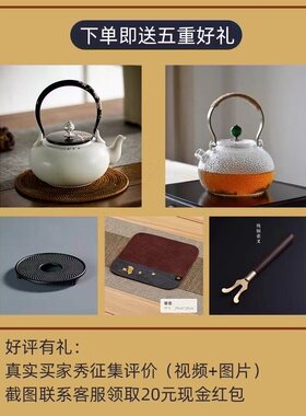 龙隐斋 柴烧系列电陶炉触摸式煮茶炉银壶铁壶陶壶专用电热炉