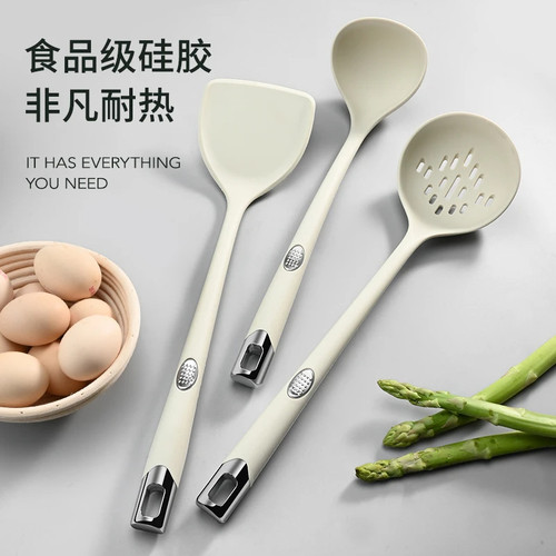 食品级耐高温硅胶锅铲家用炒菜铲子不粘锅专用汤勺煎铲勺厨具套装 - 图0