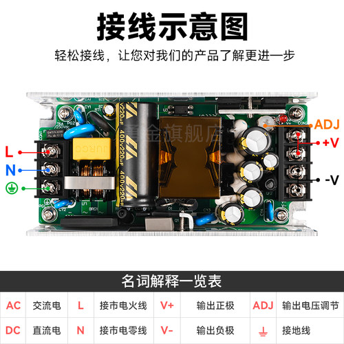 24V8A开关电源板模块工业仪器仪表模块电源小体积220V转24V200W - 图2