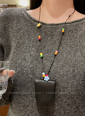 串珠星星眼镜夹项链便携墨镜配饰