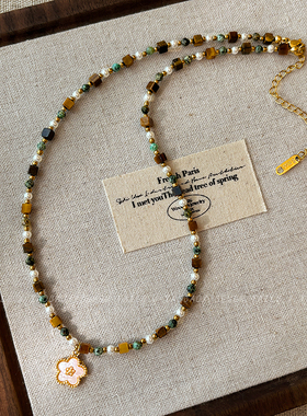 波西米亚花朵串珠项链小清新