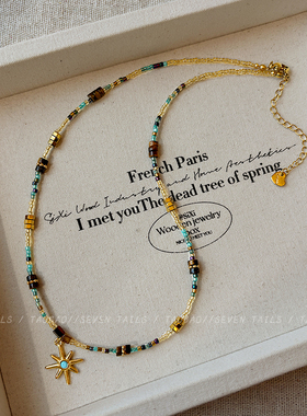 新中式星芒串珠项链轻奢小众