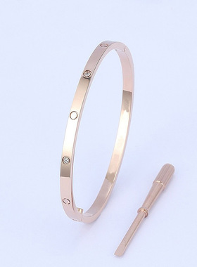 欧美手镯手环钛钢窄版时尚情侣