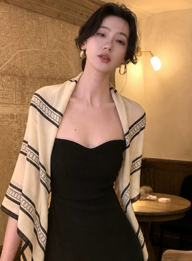 空调房白色披肩外搭女2026新款夏薄款老钱风防晒丝巾大方巾围巾