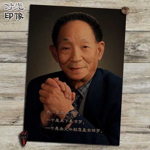 袁隆平中国杂交水稻之父文艺复古牛皮纸海报装饰相框挂画壁画画芯 - 图0