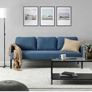 宜家代购鲁斯达三人沙发布艺沙发现代简约欧式组装客厅