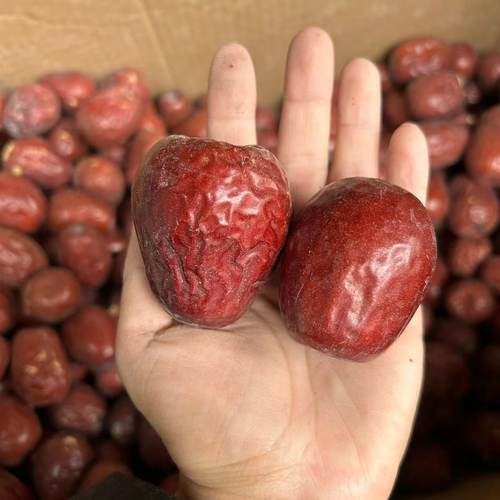 新疆和田大枣骏枣特级六星5斤红枣未清洗玉枣干果吊干有灰 - 图0