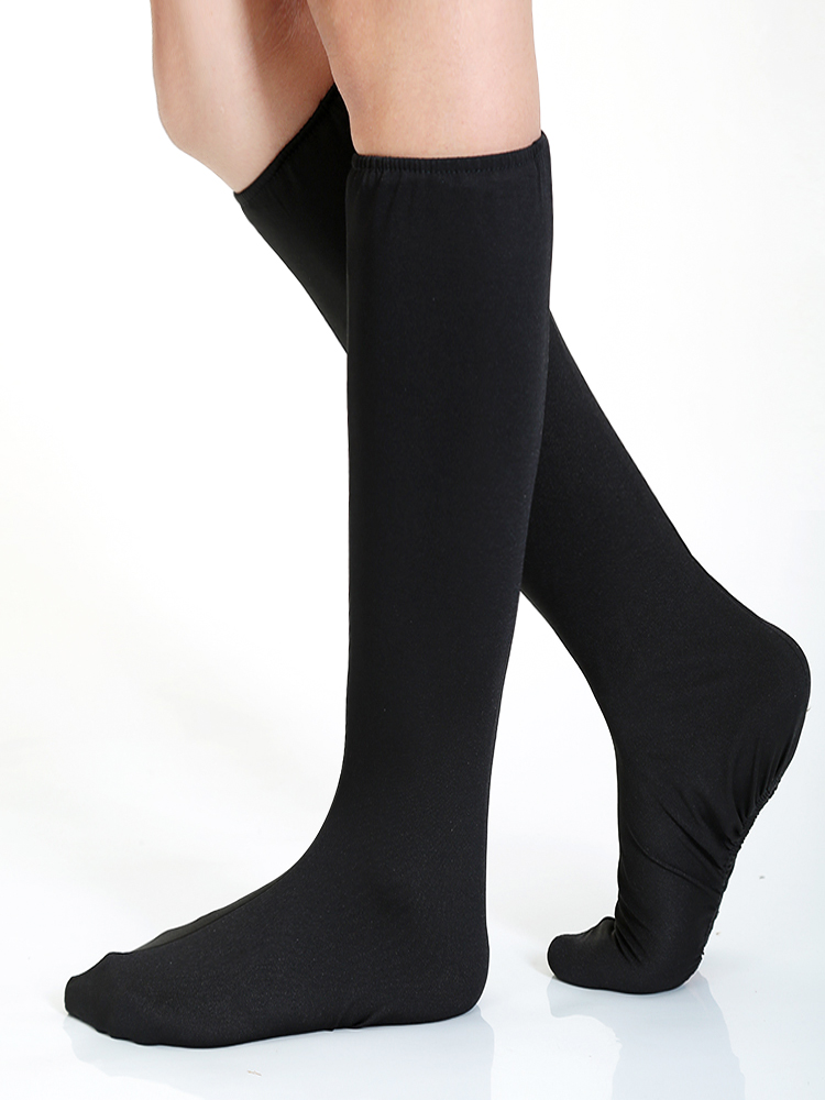 蒙古服藏民族表演出现代广场舞蹈台靴套高弹力红金银黑色鞋套男女 - 图1