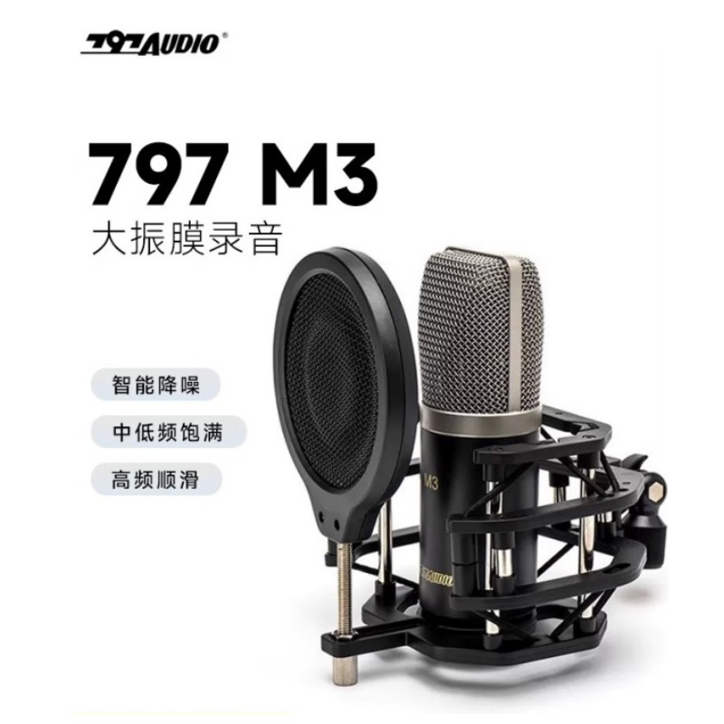 797Audio M3 M5专业大振膜电容麦克风录音棚录音声书主播k歌专用 - 图1