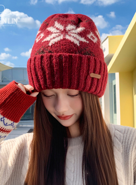 针织毛线帽子女秋冬显脸小保暖