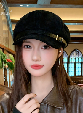 日系复古贝雷帽女秋冬显脸小