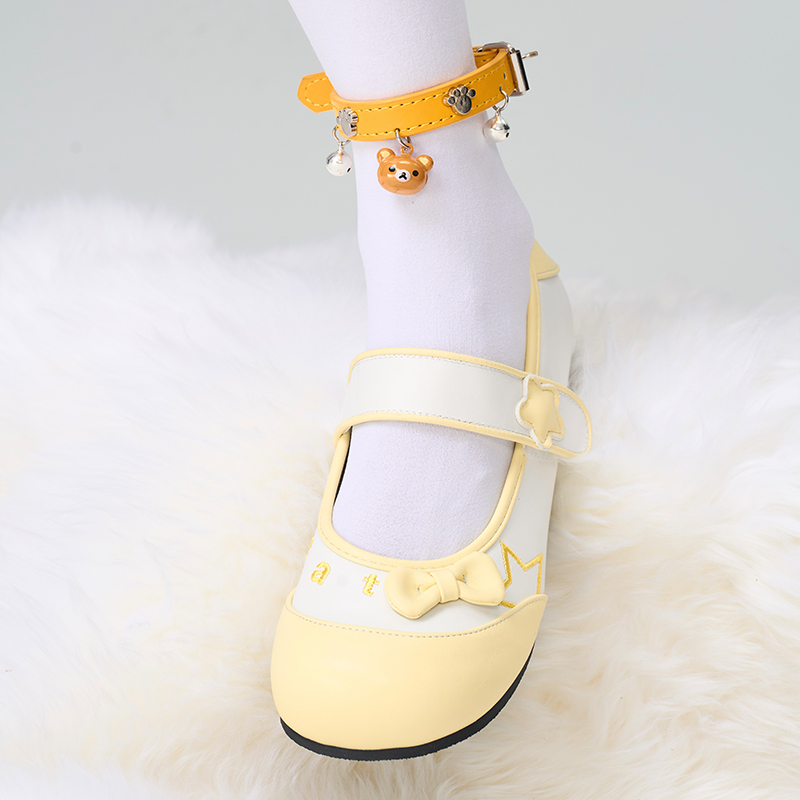 自制手作可爱轻松熊铃铛脚环少萝软草莓蝴蝶结脚铐女儿服cos道具 - 图2