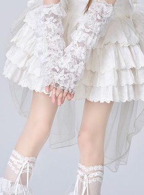 手袖蕾丝lolita少女白色蕾丝袖套