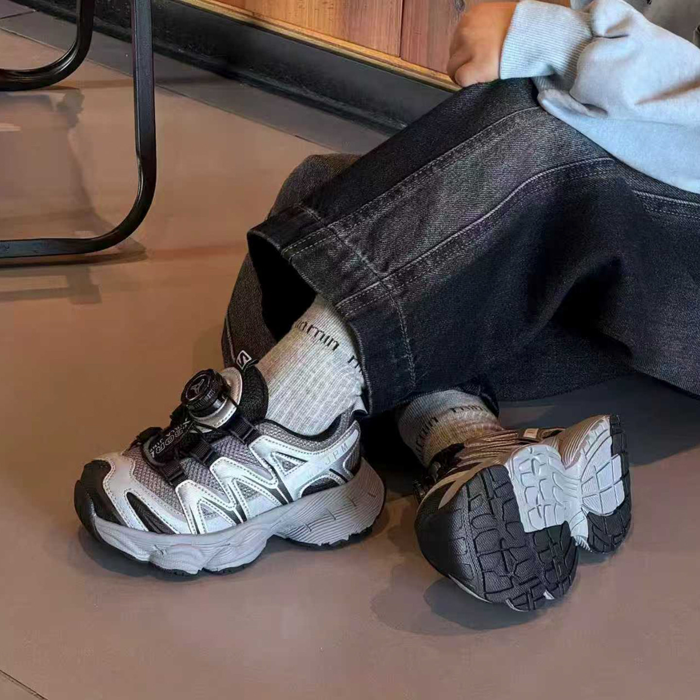 韩版旋纽扣童鞋2026春款儿童运动鞋男童户外登山鞋女童厚底老爹鞋,淘宝优惠券,粉丝福利购,淘宝优惠卷