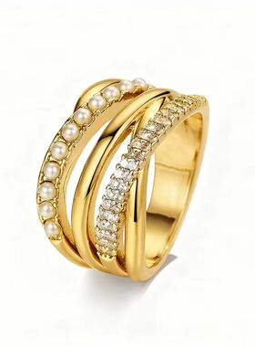 欧饰泥男女合金冷淡风交叉设计感