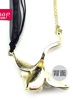 大花朵夸张装饰品遮疤痕短项链