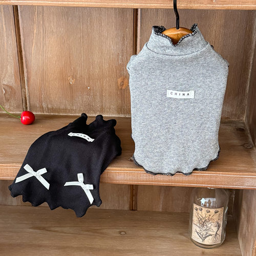 春夏季韩系宠物家居打底衫狗狗猫咪泰迪比熊马尔济斯小型犬衣服 - 图3