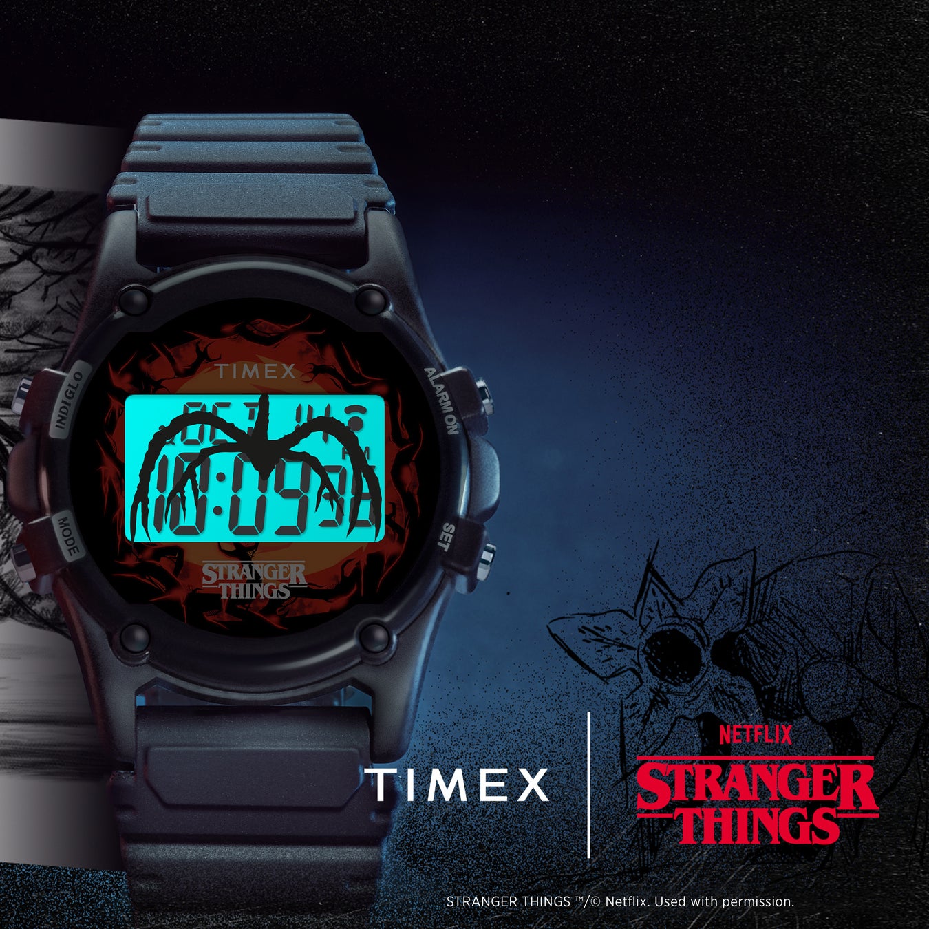 代购天美时Timex X Stranger Things 怪奇物语联名款颠倒男女手表 - 图1