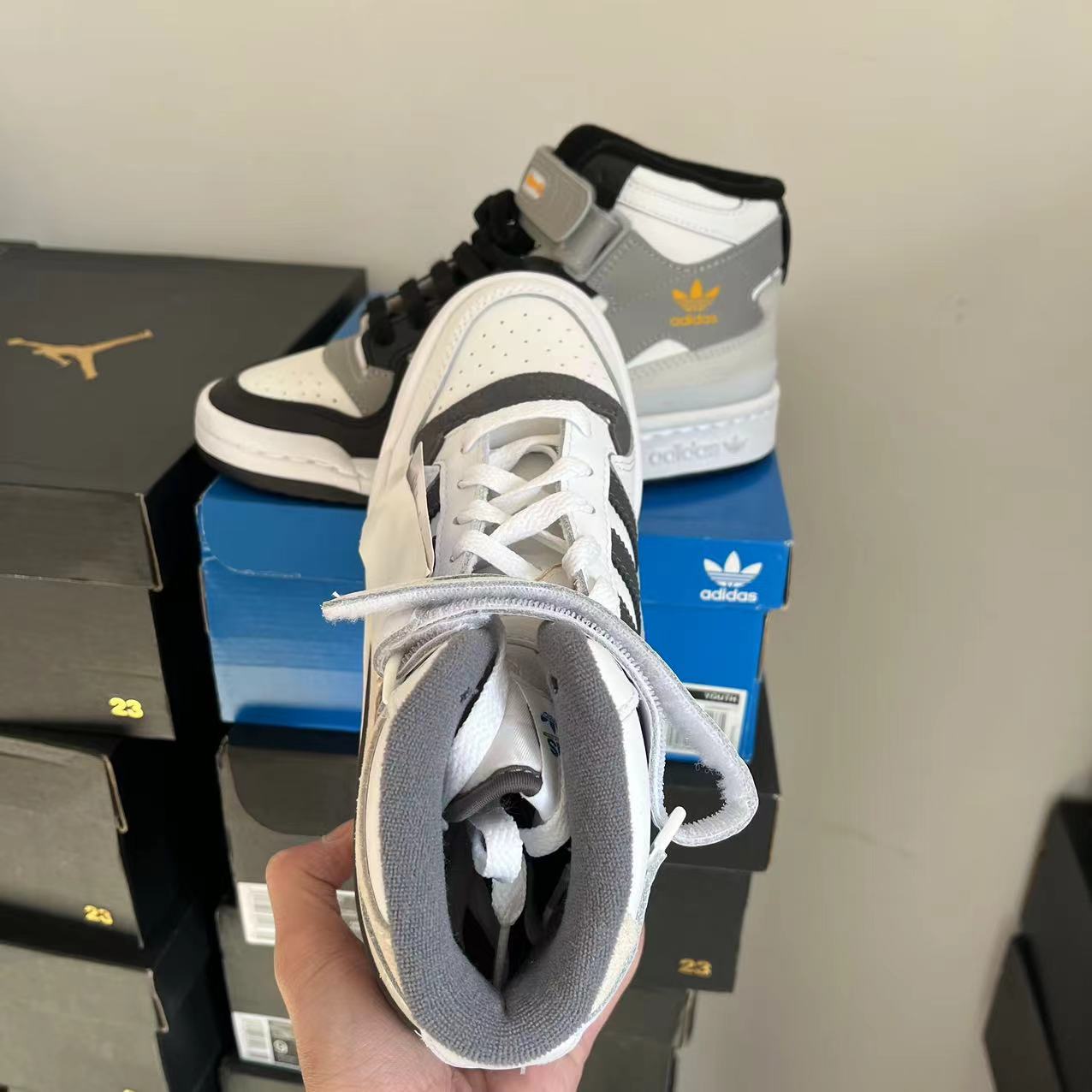 Adidas三叶草童鞋FORUM中帮男童女童复古大童板鞋GY7061 GY7062 - 图2
