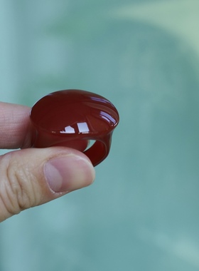 【大码清仓特价】天然红绿黑玛瑙玉髓宽戒指简约高级孤品不退换