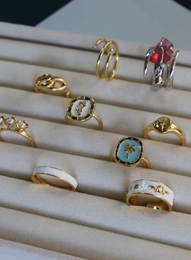 【特价戒指合集】闪亮金银色滴釉戒指清仓个性时髦高级简约超值款