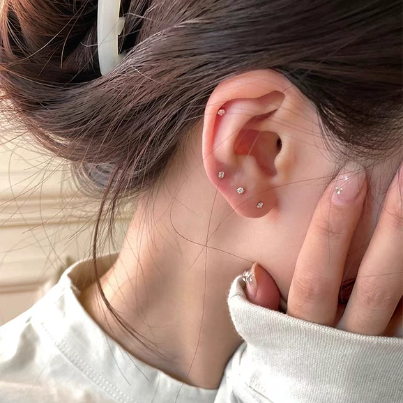 S999足银小冰糖！纯银养耳耳洞耳环免摘2025新年款耳针耳棒耳骨钉,淘宝优惠券,粉丝福利购,淘宝优惠卷