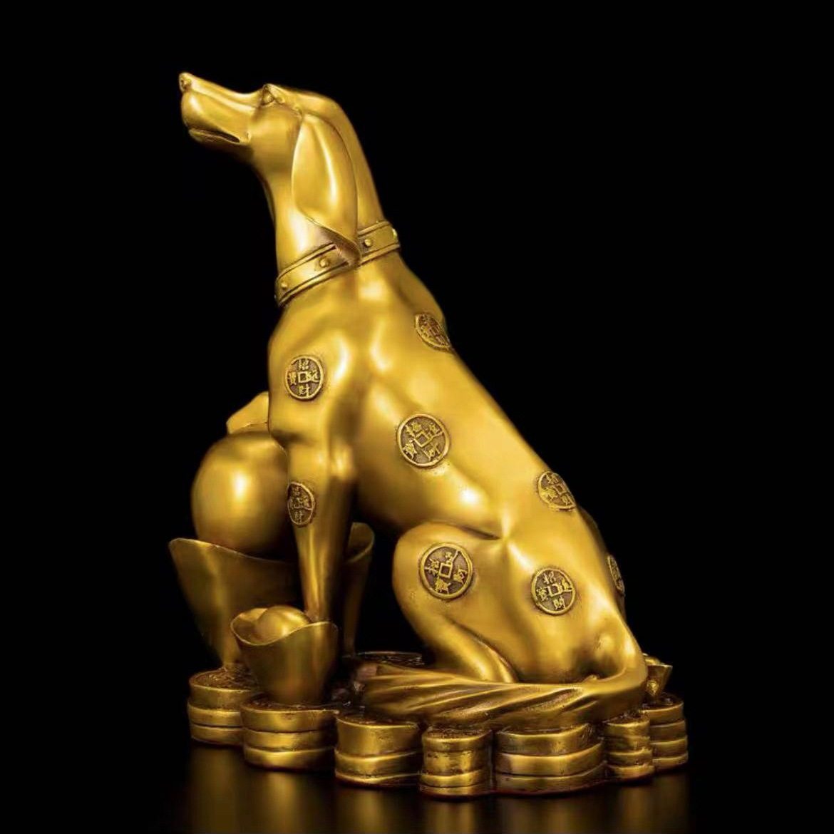 铜狗摆件十二生肖狗元宝狗玄关家居客厅办公室店铺礼品装饰工艺品