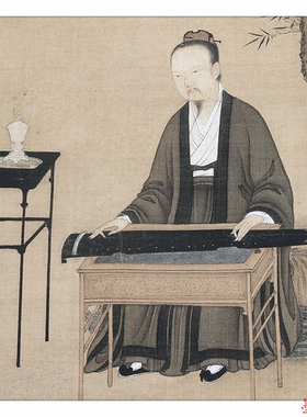 赵佶宋微宗听琴图装饰画挂画高清