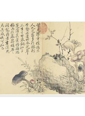恽寿平写生花果册页国画仿古画真迹复制品宣纸临摹稿范本装饰画