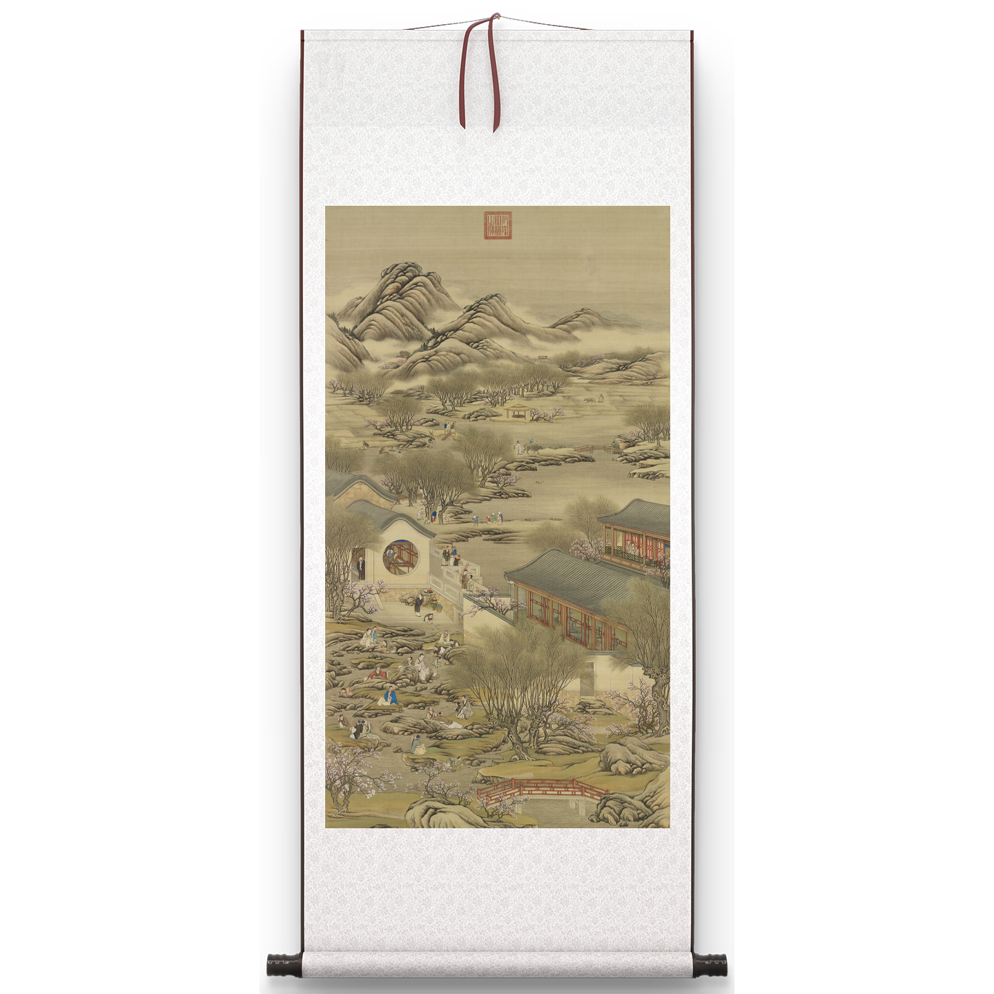 清院本十二月令图国画工笔山水人物画高清复制学习范本玄关画挂画,淘宝优惠券,粉丝福利购,淘宝优惠卷