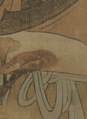 明代陈洪绶听蝶图复古国画高清微喷复制临摹挂轴装饰画画心手稿
