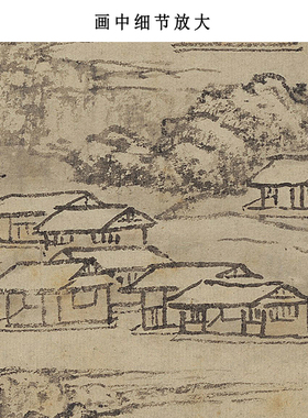 王翚山窗对雪图宣纸画仿古画卷轴