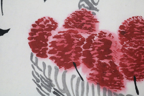 齐白石寿桃图荔枝图水墨国画客厅卧室装饰画高清复制宣纸画心画稿_虎窝淘