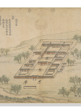 钱维城行宫图楼阁仿古字画装饰画