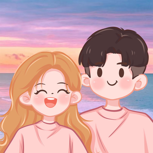 原创Q版情侣卡通手绘头像定制漫画人物绘画真人照片情侣动漫画像 - 图2