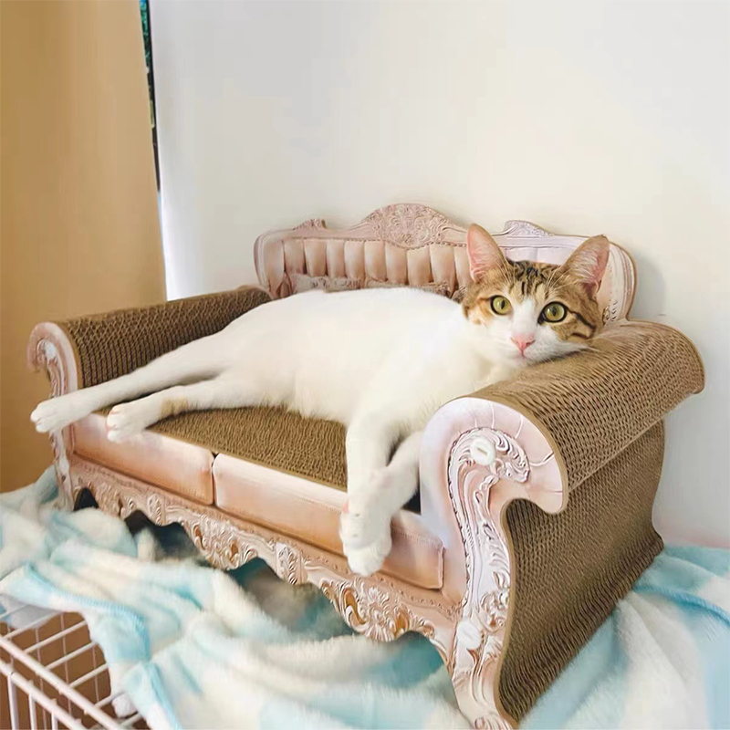 猫抓板猫窝一体猫沙发耐磨不掉屑超大号贵妃椅猫爪板猫玩具猫用品 - 图2