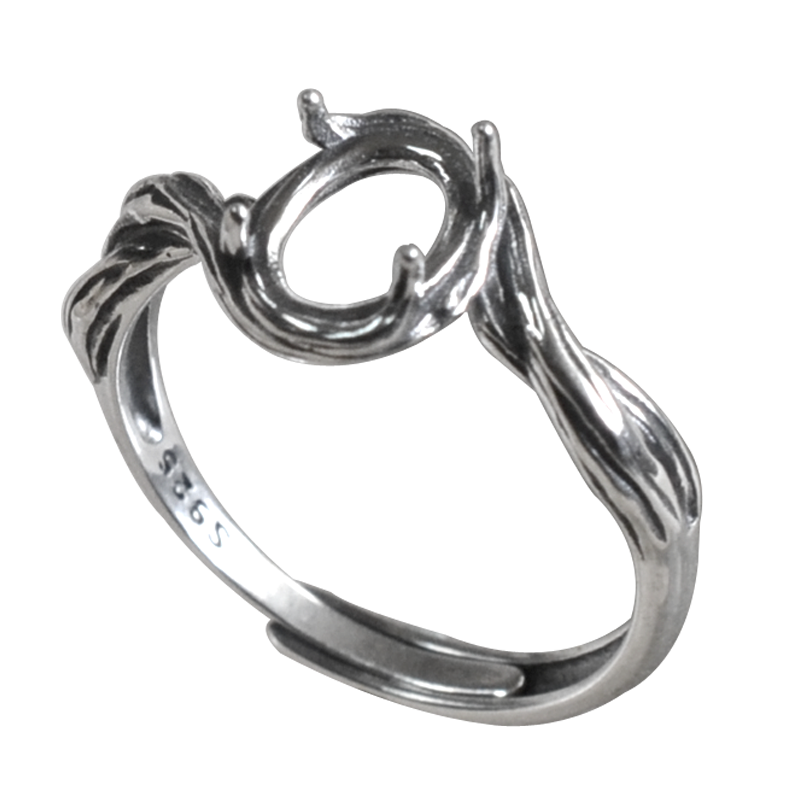 燕子家vintage复古做旧款s925银戒托空托活口小众手作戒指托6*8,淘宝优惠券,粉丝福利购,淘宝优惠卷