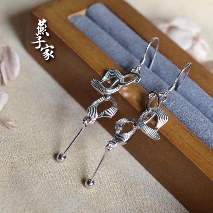 燕子家925银通孔圆珠珠子diy法式复古耳环托拆珠纯银耳饰配件,淘宝优惠券,粉丝福利购,淘宝优惠卷