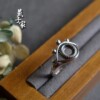 Yanzijia retro old style s925 silver ring holder empty holder living mouth all-seeing eye vintage ring holder 6*6